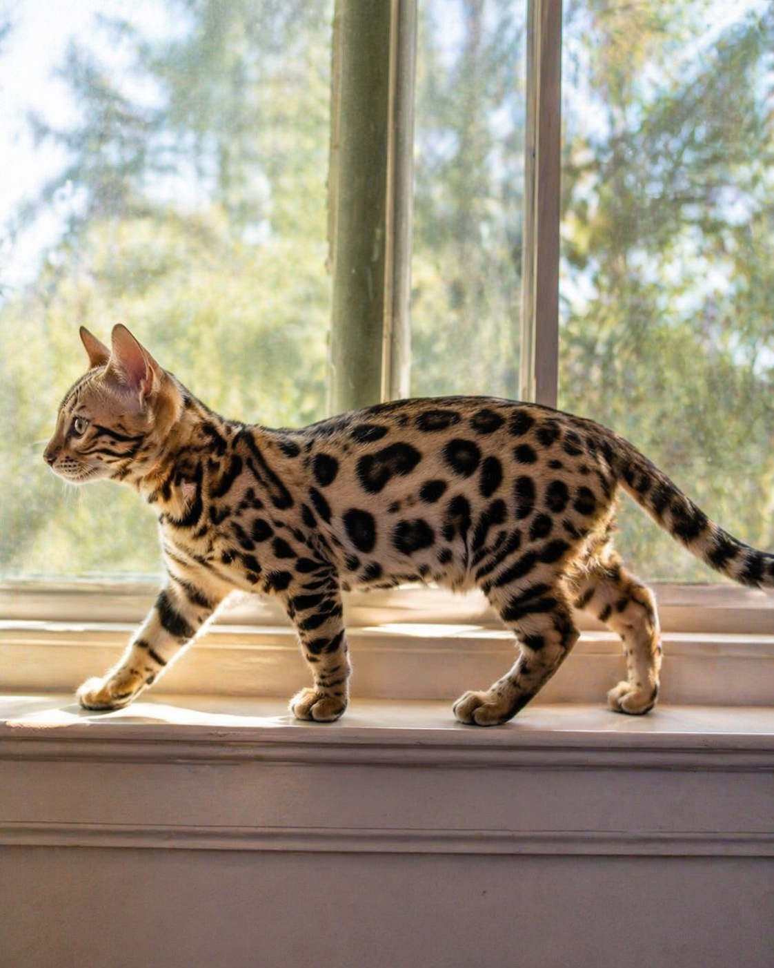 Bengal cat with beautiful rosette pattern